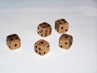 Custom-made wood dice