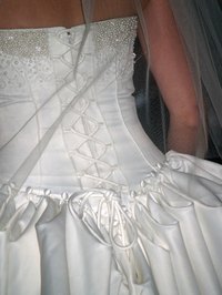 Add a layer of organza to a strapless gown for pizzazz.