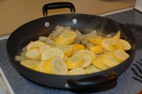 White bush squash can be stir-fried like zucchini.