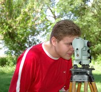 Surveying topography for soil maps.