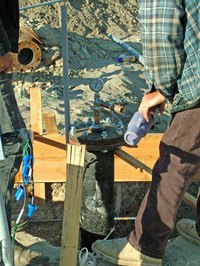 Building a septic system.