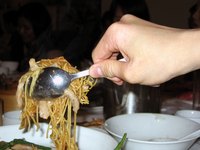 Different serving spoons are used for different purposes.