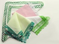 You can make a lady's handkerchief trimmed with lace.