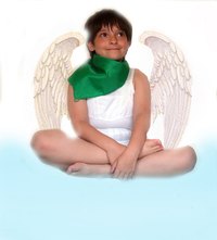Alter the angel costume to meet your son's preferences and for seasonal weather.