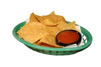 Only fresh crisp tortilla chips go good with salsa.