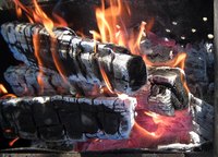 Fire smoke leaves a sooty film on surfaces.