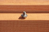 Lag screws are used to fasten metal to wood.