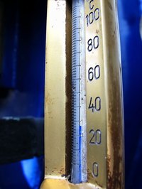A mercury thermometer works because of how mercury reacts to heat.