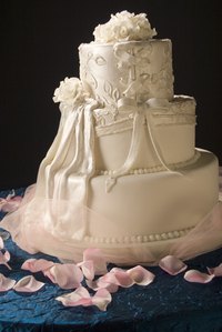 A cake is a great focal point in the room.