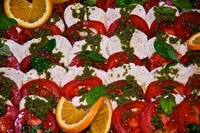 A catering service may provide cold snacks or fully prepared hot meals.