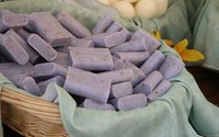 Homemade hot process soaps made with lavender smell beautiful and cleanse deeply.
