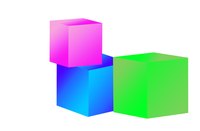 Cubes are designed in 3-D.