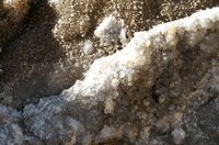 Gypsum deposits form when sea water evaporates.