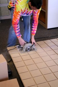 Use a glue cleat to join two countertops.