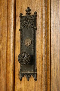 Brass doorknobs oxidize if you don't clean them regularly.