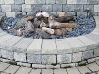 Granite makes an attractive addition to a fire pit area.