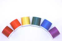 Use a polyester thread that’s slightly darker than your fabric.