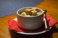Cubes of brown sugar