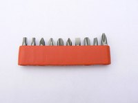 Precision screwdrivers come with a number of interchangeable heads.
