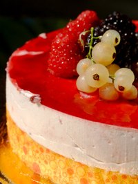 Cheesecake is baked in a springform pan.