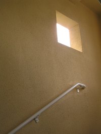 Stair handrails provide a stable bar for balance going up and down stairs.