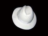 Wash and clean white hats using dishwashing liquid soap and a laundry detergent containing bleach.