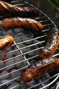 Bratwurst on the grill