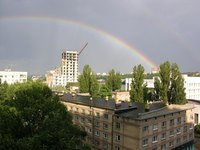 Rainbows are caused by light separating into its component wavelengths.