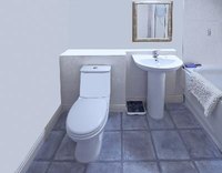 A rough-in is measured to any surface behind the toilet.