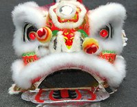 Lion masks are used in Chinese New Year celebrations.