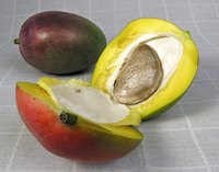 Fresh halved mango