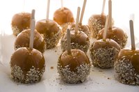 Send apples with a nut or candy coating to prevent sticking.
