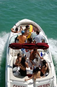 Remove mold spores from boat cushions after the boat sits for the winter.
