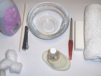 Tools used for giving manicures and pedicures