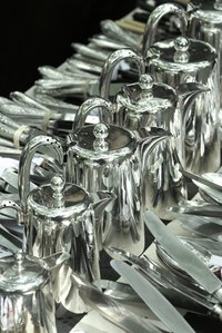 Silver items that have been polished.