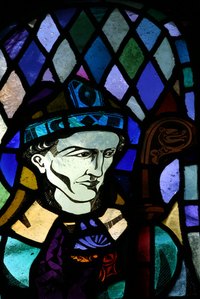 Stained glass designs are made by grinding glass into jigsaw-puzzle shapes.