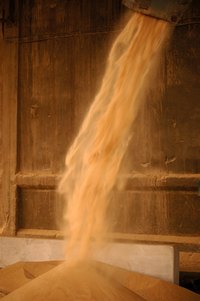 Sand is the main ingredient in glass products.