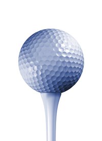 Golf balls and tees make excellent décor for a golf-themed table.
