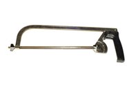A hack saw can cut soft ceramic tile with the correct blade.