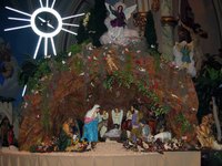 The nativity scene is a central part of Christmas decor.