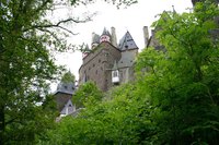 A view of an old castle in the Rhine River Valley