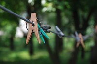 If it is sunny outside, you can hang your clothes on a clothesline to dry.