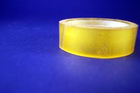 Tape leaves a glue residue behind on a variety of surfaces.