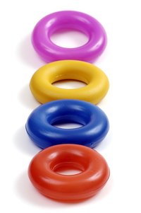 O-rings come in various sizes and fit around everyday objects like pipes.
