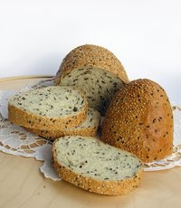 Inviting bread is well-formed thanks to gluten with a nice texture and hearty crust.