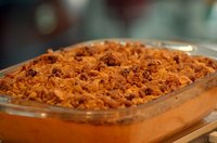 Peeled yams make a good casserole filling.