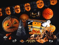 Decorations help set the mood for a Halloween party.