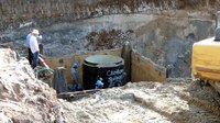Septic tank lid repair.