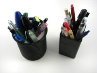 Organize desk supplies with a desk set.