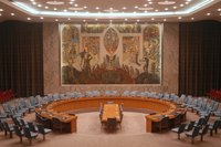 See the main room at the UN Headquarters in New York City.